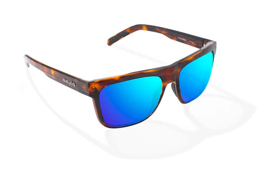 Hopedale Dark Brown Tort Gloss with Blue Mirror Plastic Lenses