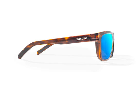 Hopedale Dark Brown Tort Gloss with Blue Mirror Plastic Lenses