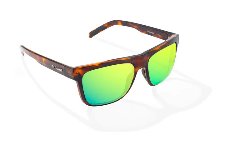 Hopedale Gloss Brown Tortoise with Green Mirror Glass Lenses