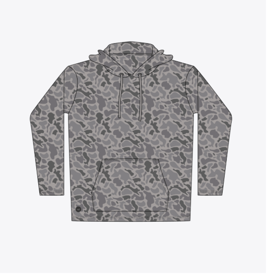 Baldwyn Active Hoodie - Retro Camo - Light Gray