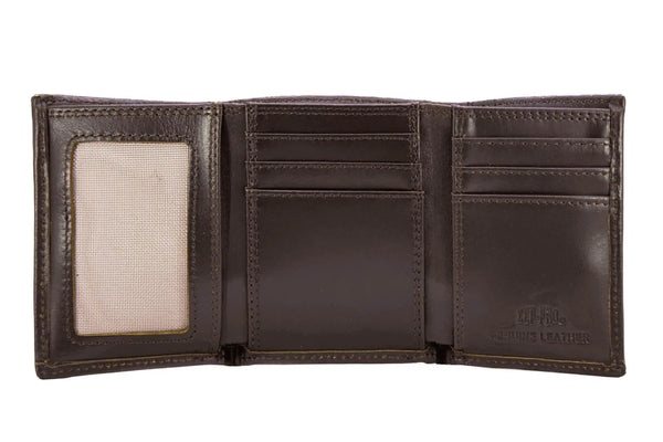 Bass Men's Trifold Old School Camo Leather Wallet