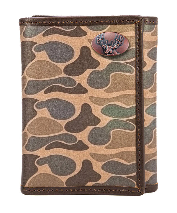 OLD SCHOOL CAMO TRIFOLD WALLET - BUCK