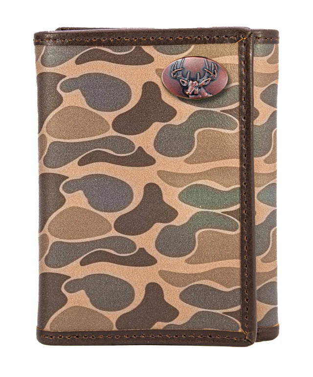 OLD SCHOOL CAMO TRIFOLD WALLET - BUCK