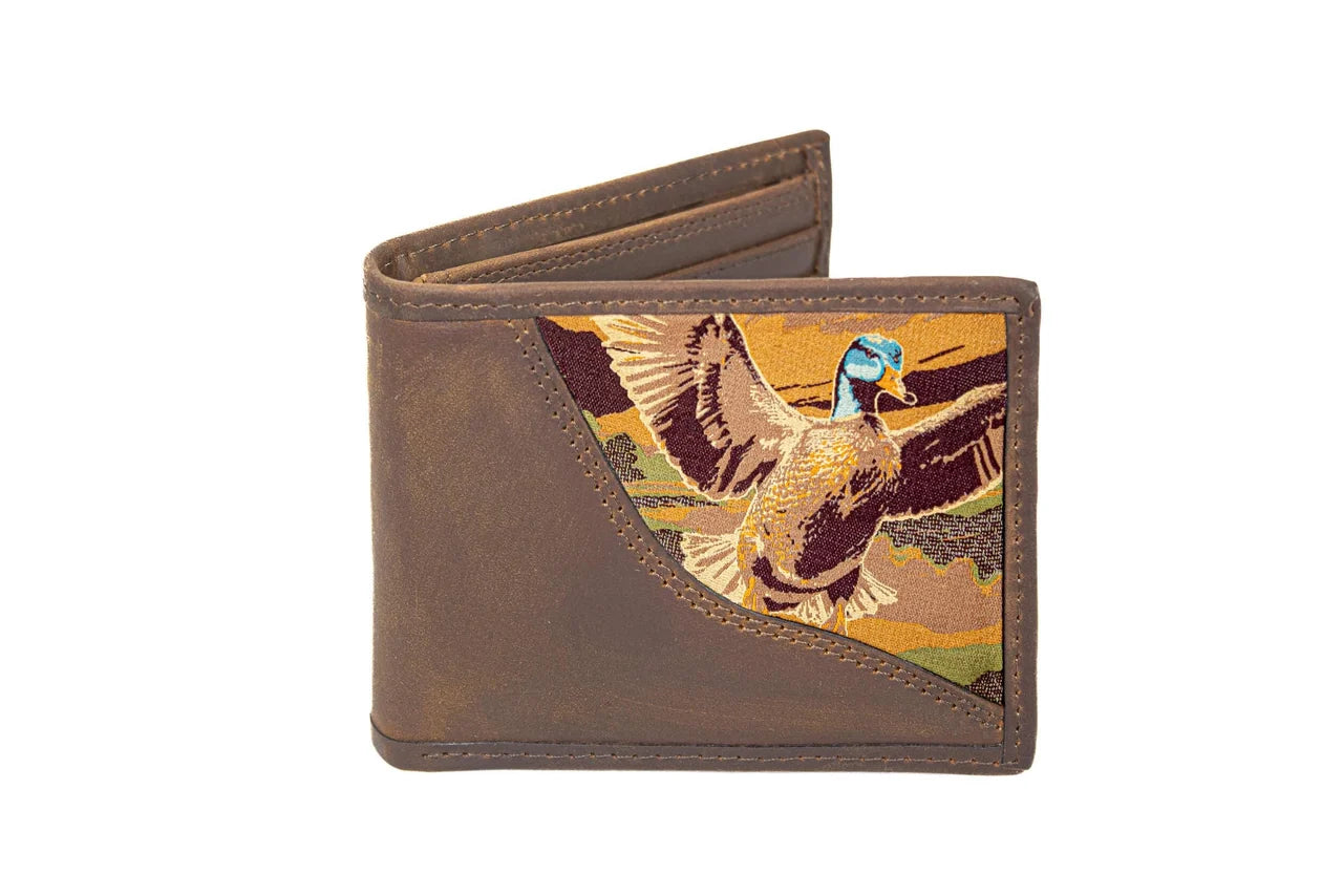 Mallard Men's Bifold Woven Patch Leather Wallet