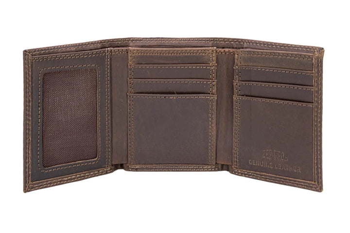 Mallard Men's Trifold Woven Patch Leather Wallet