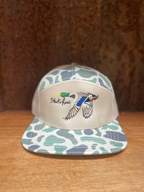 Mallard Embroidery Flat Bill - Old School Marsh & Sand