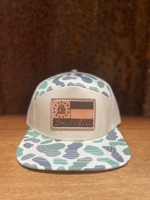Ga Flag Patch Flat Bill - Old School Marsh & Sand