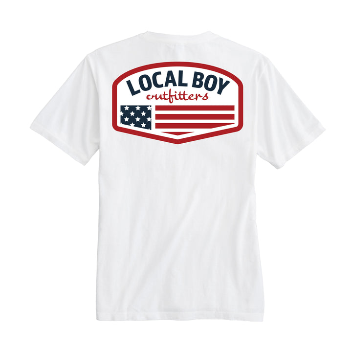 Youth Flag Badge Tee - White