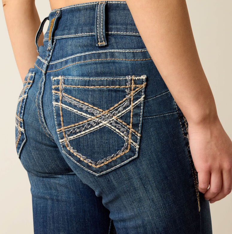 R.E.A.L. Mid Rise Stretch Entwined Festival Boot Cut Jean