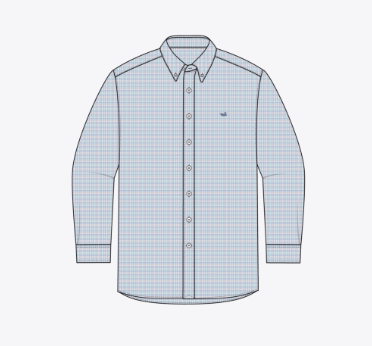 Dyer Performance Gingham Dress Shirt - Light Blue/Mint