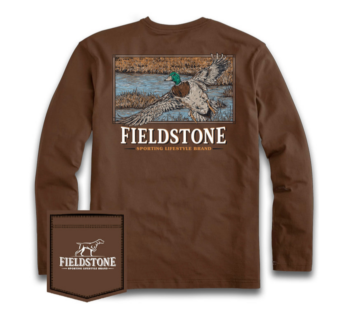 Duck Landing Tee LS - Brown