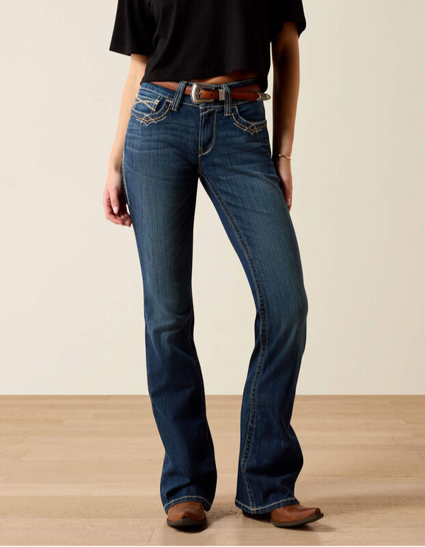 R.E.A.L. Mid Rise Stretch Entwined Festival Boot Cut Jean