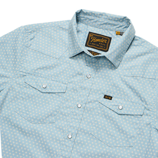 H Bar B Snapshirt - Lockhart Floral - Pool Blue