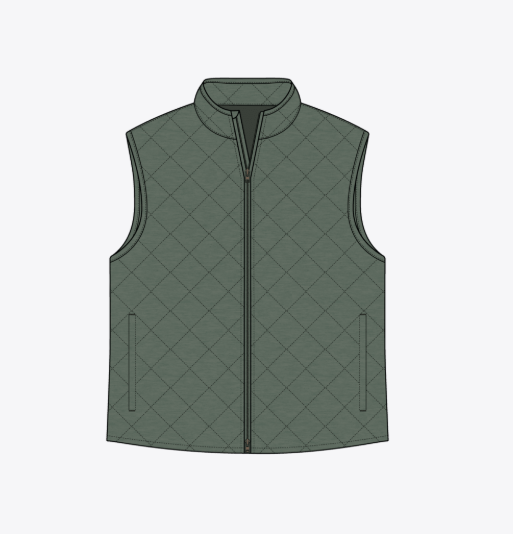 Florence Quilted Vest - Dark Fern