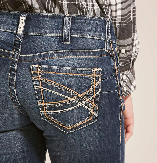 R.E.A.L. Mid Rise Stretch Entwined Festival Boot Cut Jean