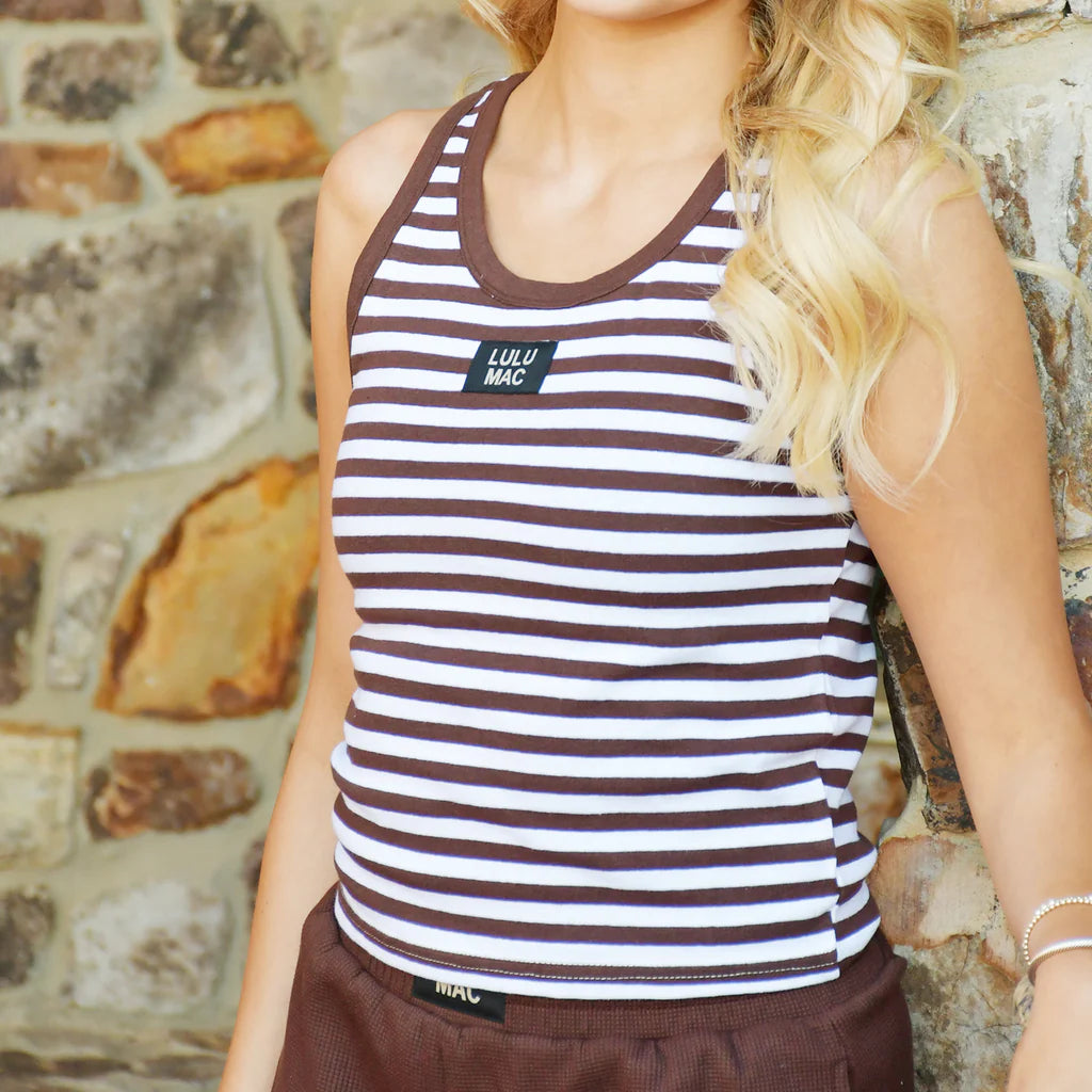Women's Lulu Mac Stripe Tank - Dark Brown