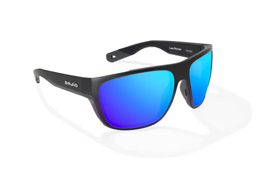 Las Rocas Black Matte with Blue Mirror Glass Lenses