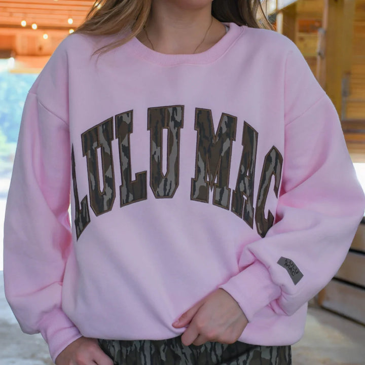 Lulu Mac Sweatshirt Light Pink w/ Mossy Oak Bottomland