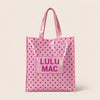 Reusable Tote - Light Pink with Hot Pink Dots