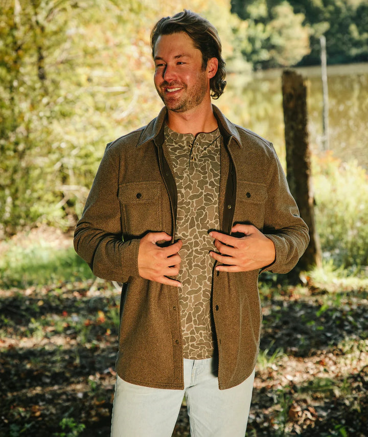 Brushline Fleece Shacket - Espresso