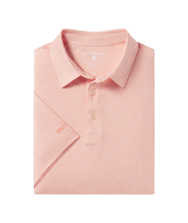 Heather Madison Stripe Polo - Flamingo