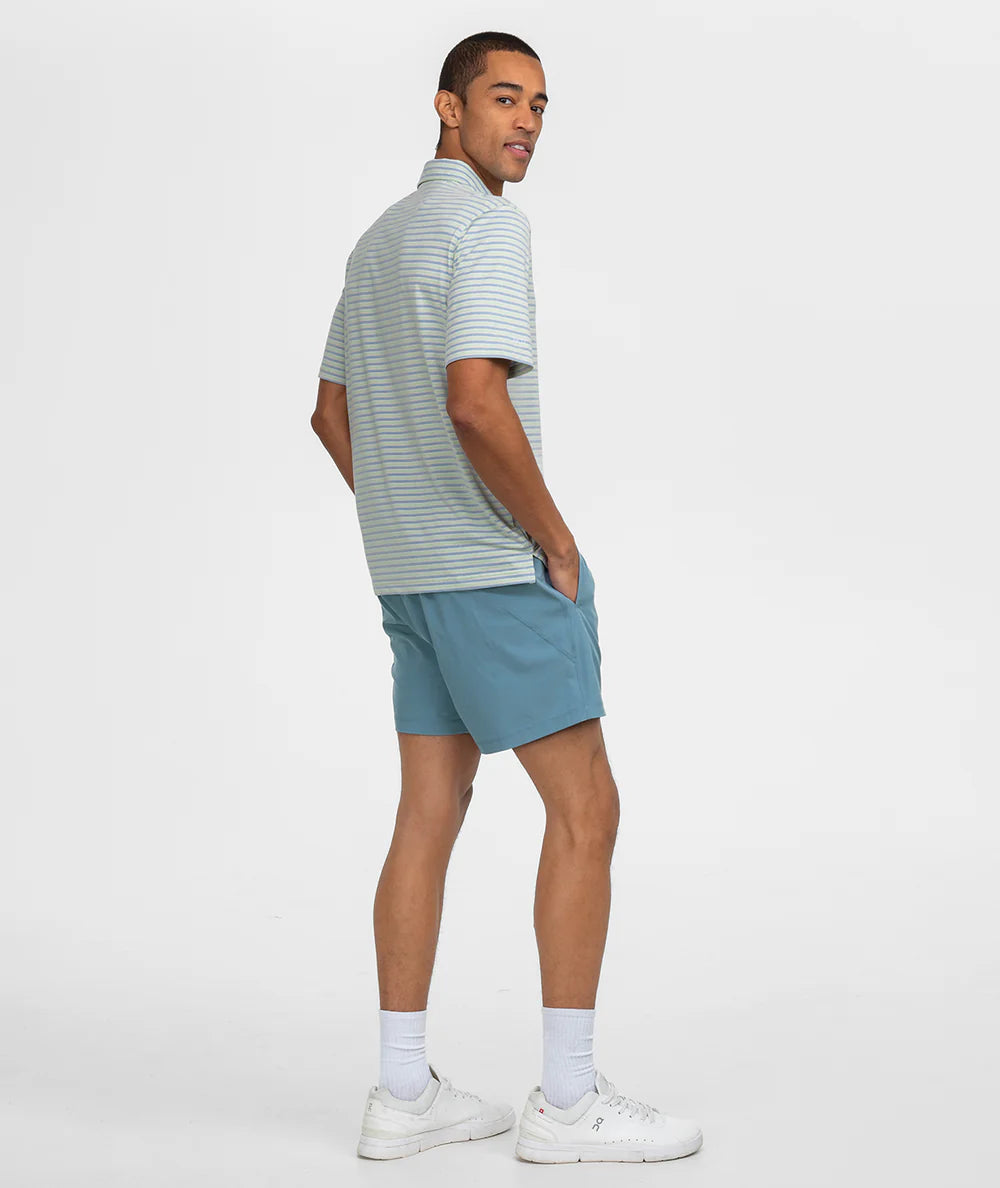 Cahaba Heather Stripe Polo - Palmetto