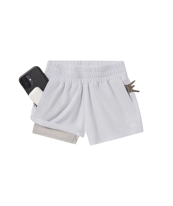 Youth Girls Hybrid Shorts - Bright White