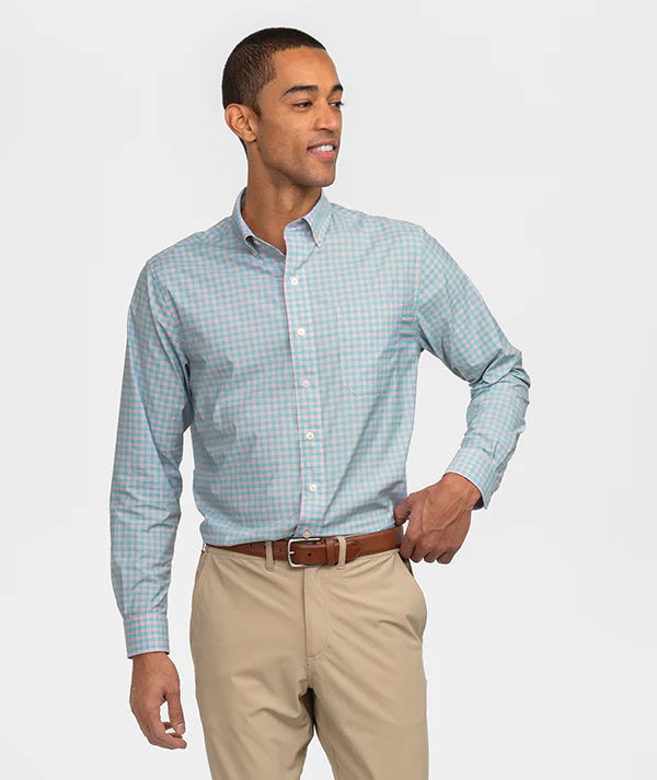 Graymont Gingham LS - Coral Sky