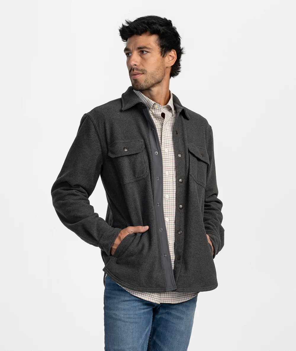 Brushline Fleece Shacket - Cast Iron