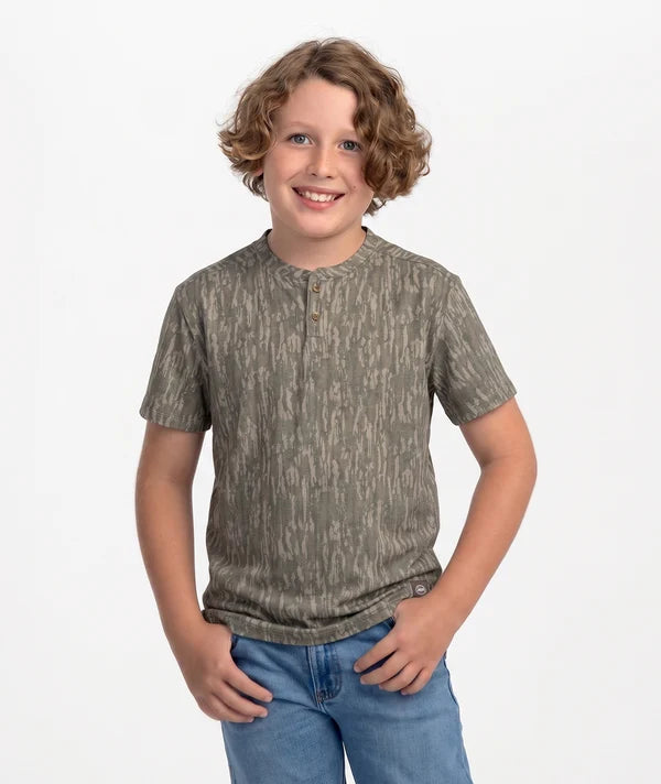 Boys Max Comfort Henley SS - Tree Bark