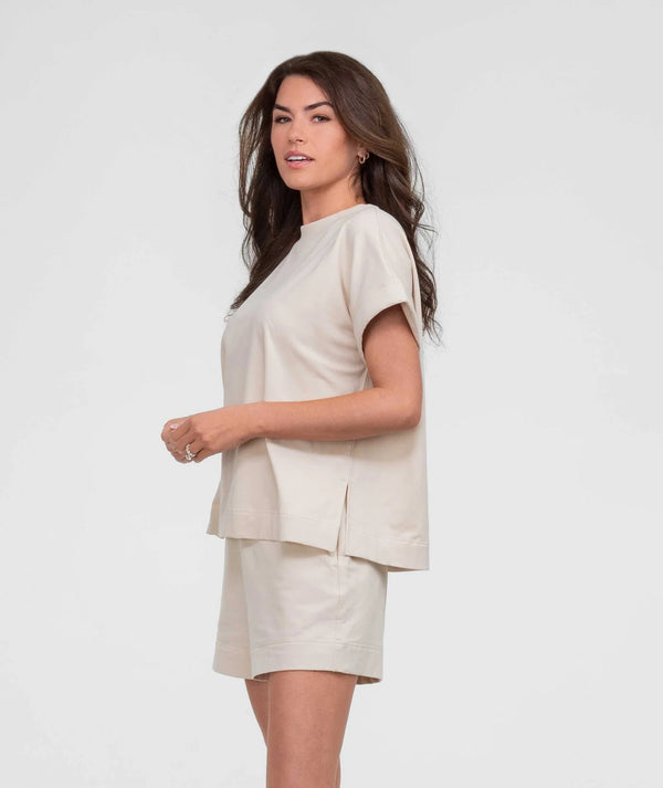 Off Duty Cuff Top - Linen