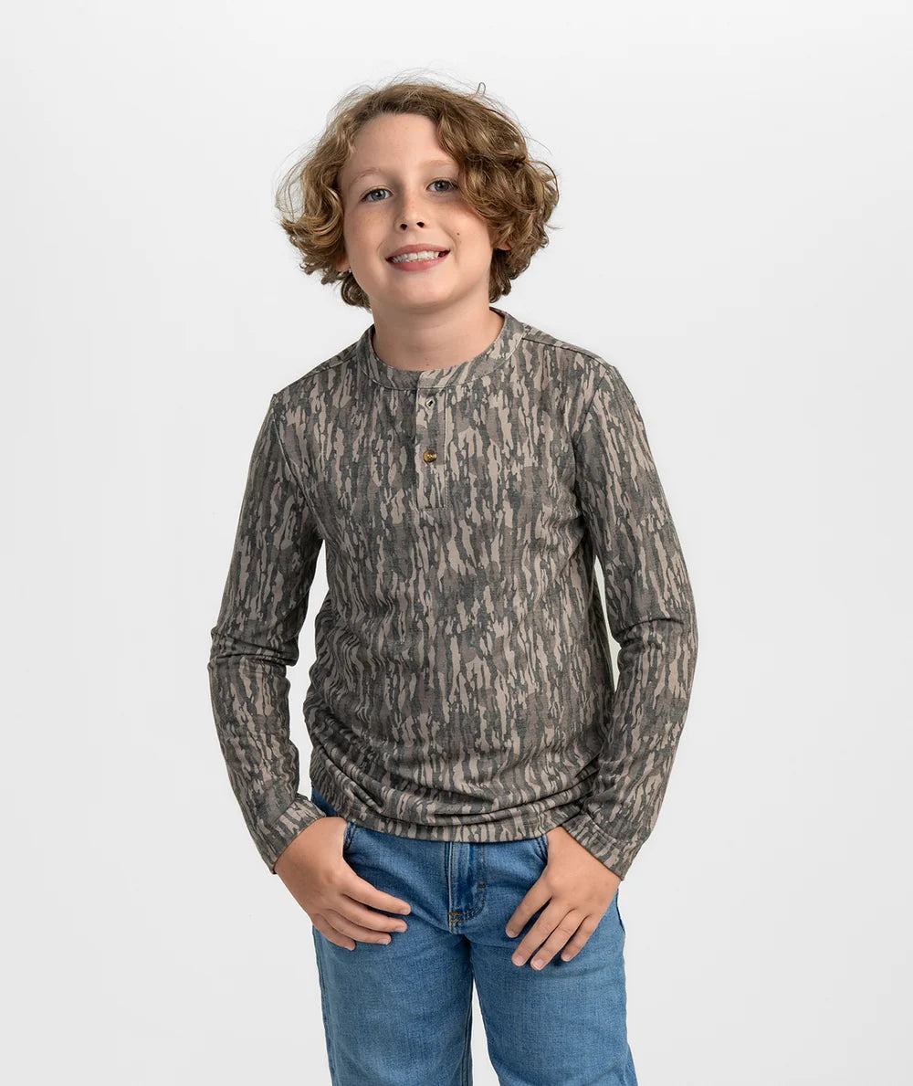 Youth Max Comfort Henley LS - Tree Bark