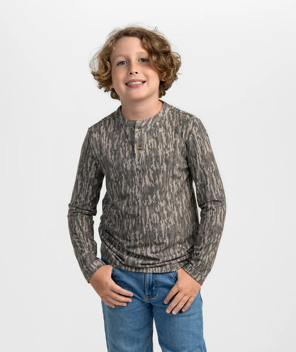 Youth Max Comfort Henley LS - Tree Bark