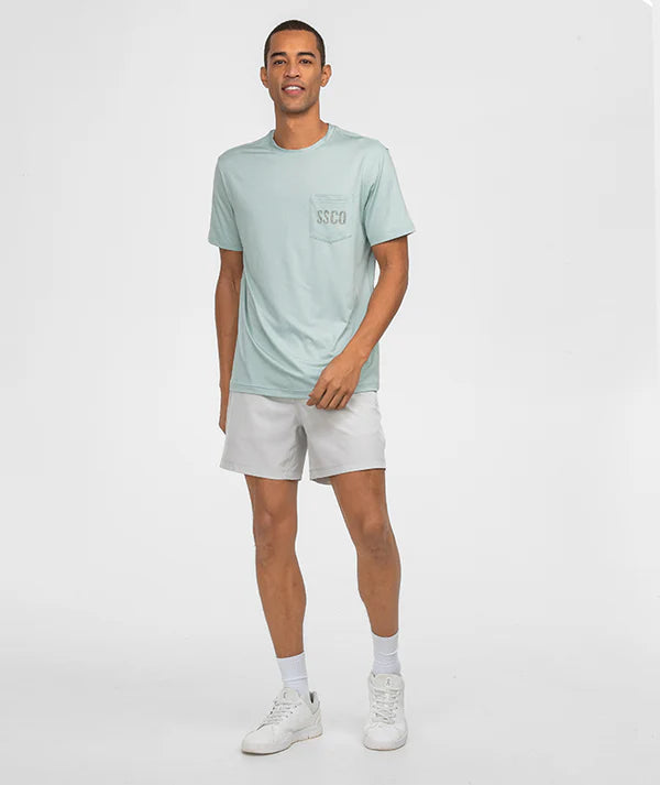 Camo Badge Performance Tee - Dusty Green