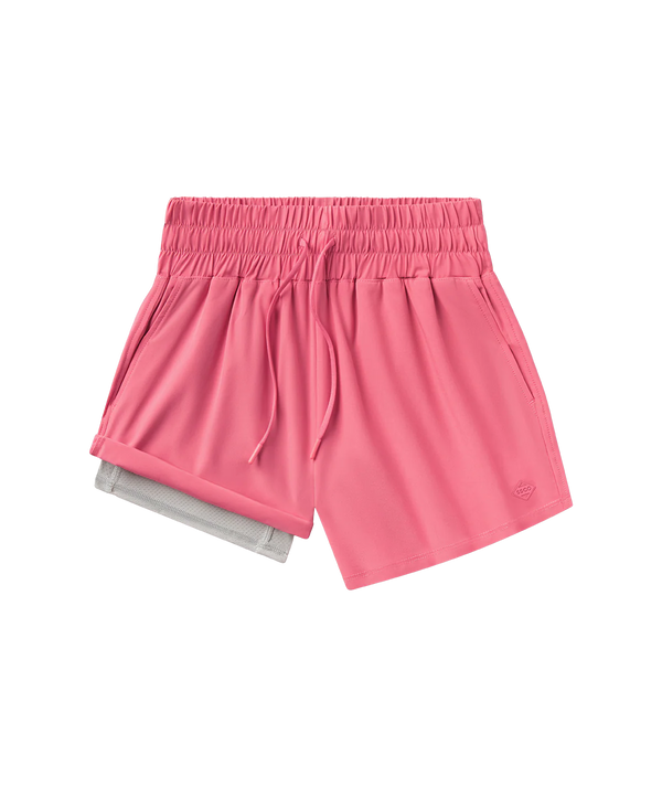 Womens Lined Hybrid Shorts - Pink Lemonade