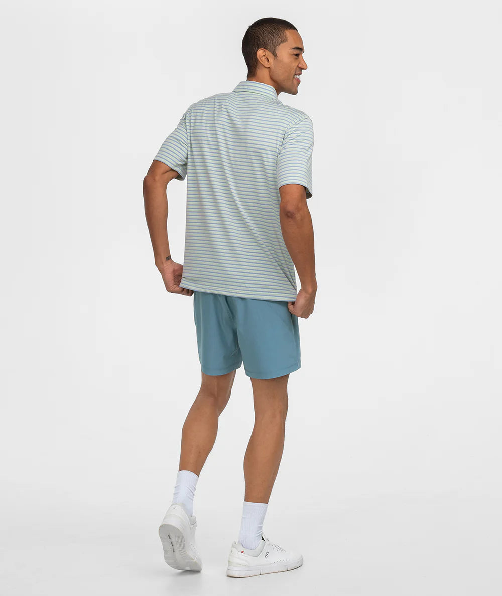 Cahaba Heather Stripe Polo - Palmetto
