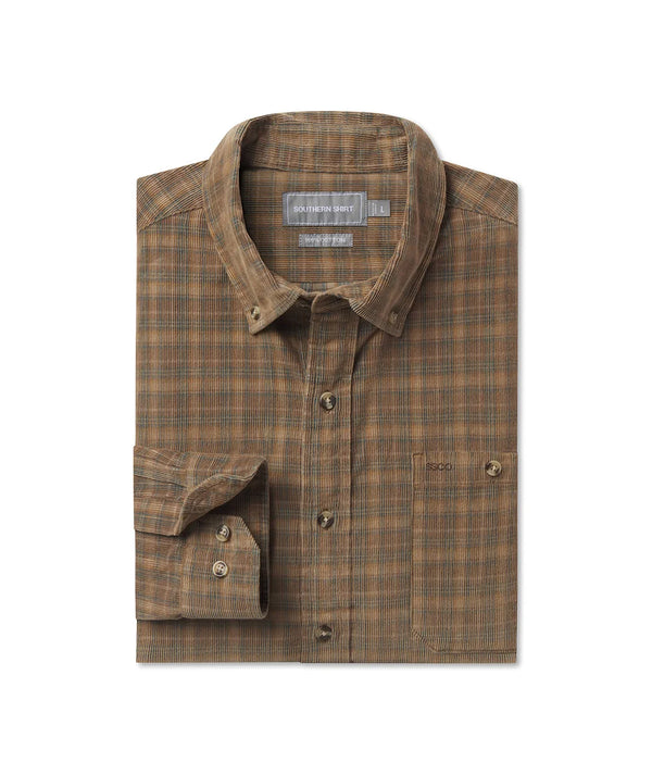Braxton Lightweight Cord Flannel - Saddle