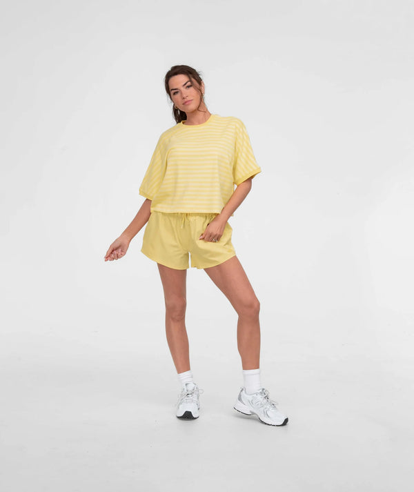 Womens Lined Hybrid Shorts - Lemon Drop