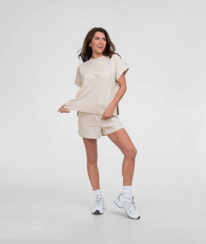 Off Duty Cuff Top - Linen