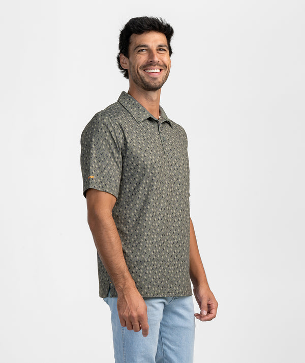Southern Sportsman Printed Polo - Georgia Pine