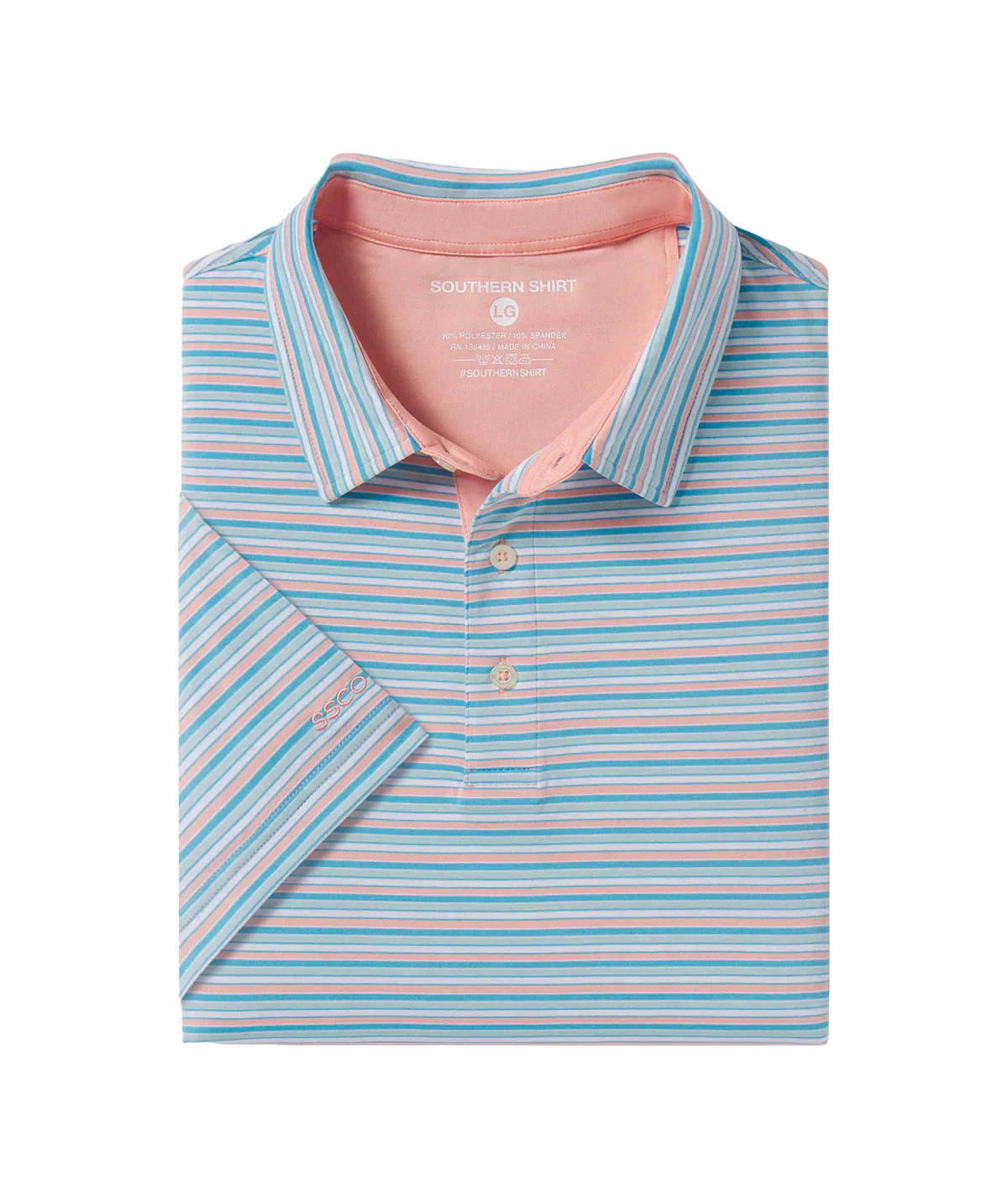 Grant Stripe Polo - Island Coral