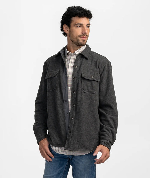 Brushline Fleece Shacket - Cast Iron