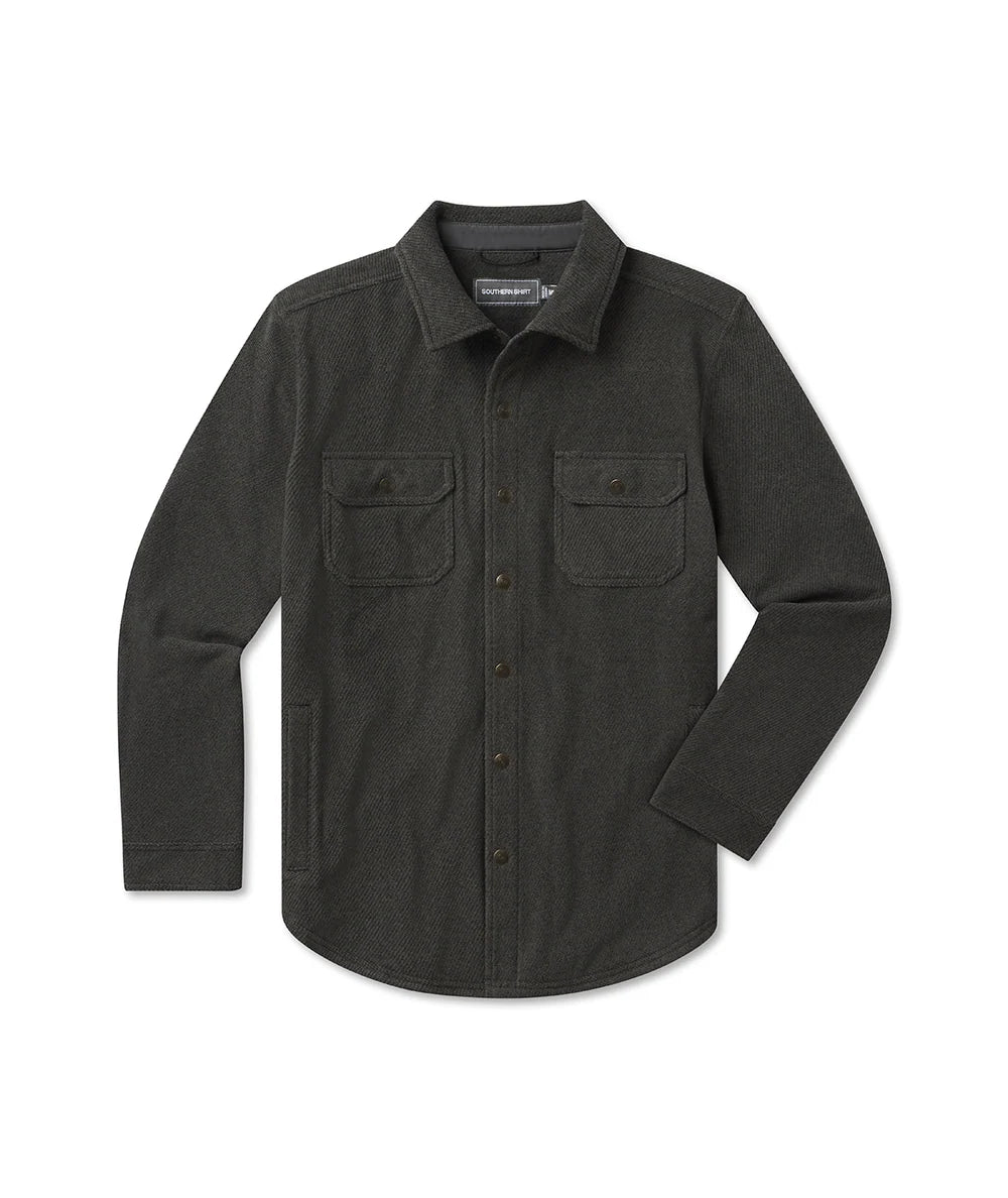 Brushline Fleece Shacket - Cast Iron