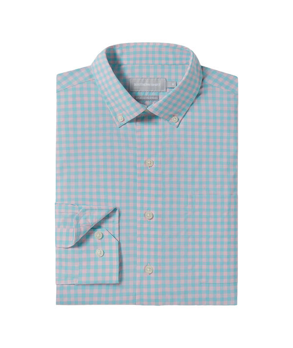 Graymont Gingham LS - Coral Sky