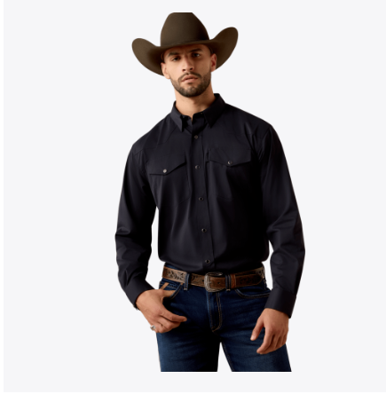 MNS Everything Classic Fit Snap Shirt - Black