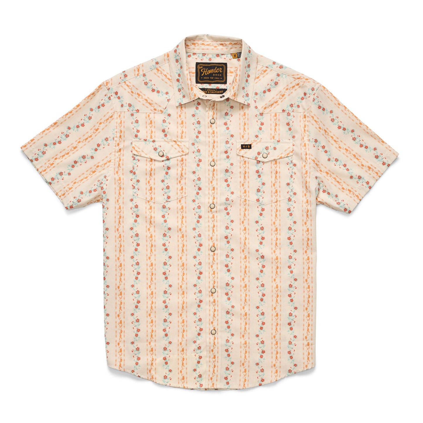H Bar B Snapshirt - Hibiscus Ribbons - Riverbend Oxford