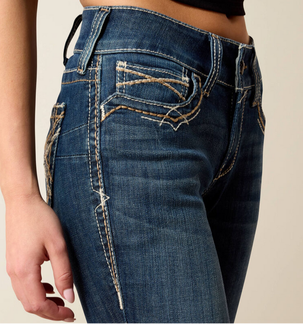 R.E.A.L. Mid Rise Stretch Entwined Festival Boot Cut Jean