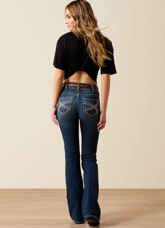 R.E.A.L. Mid Rise Stretch Entwined Festival Boot Cut Jean
