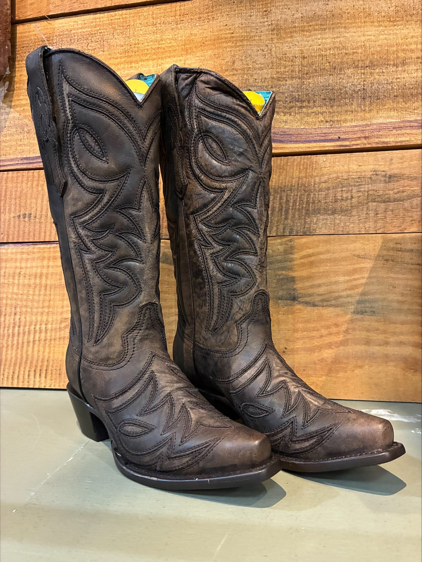 Women's Brown Embroidery Boots