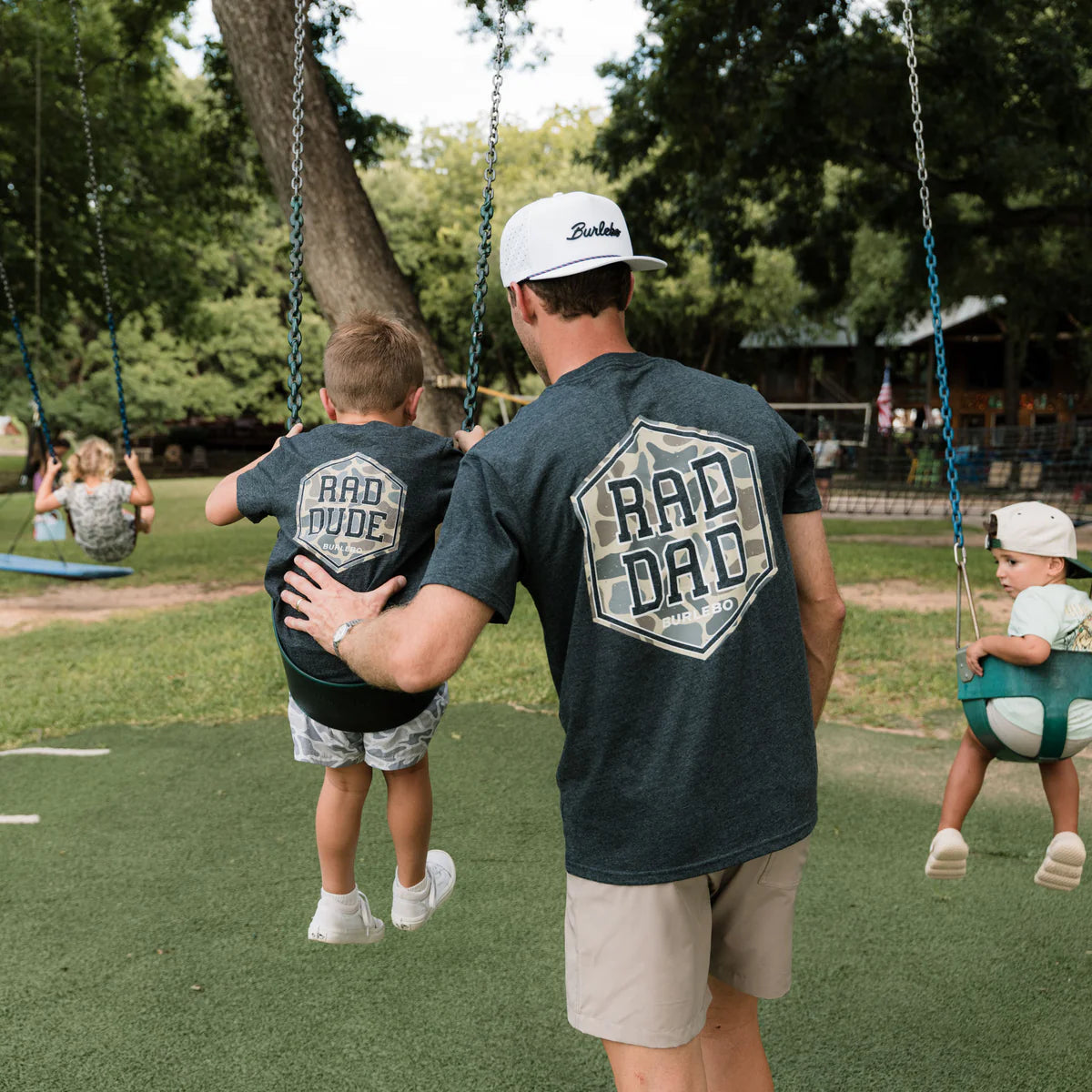 SS Tee - Rad Dad Deer Camo - Heather Black